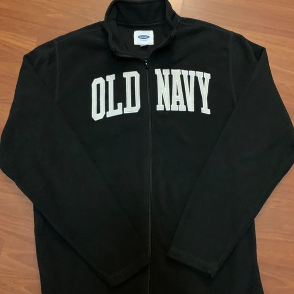 Old Navy black fleece mock-neck full zip up sweatshirt - Picture 2 of 7